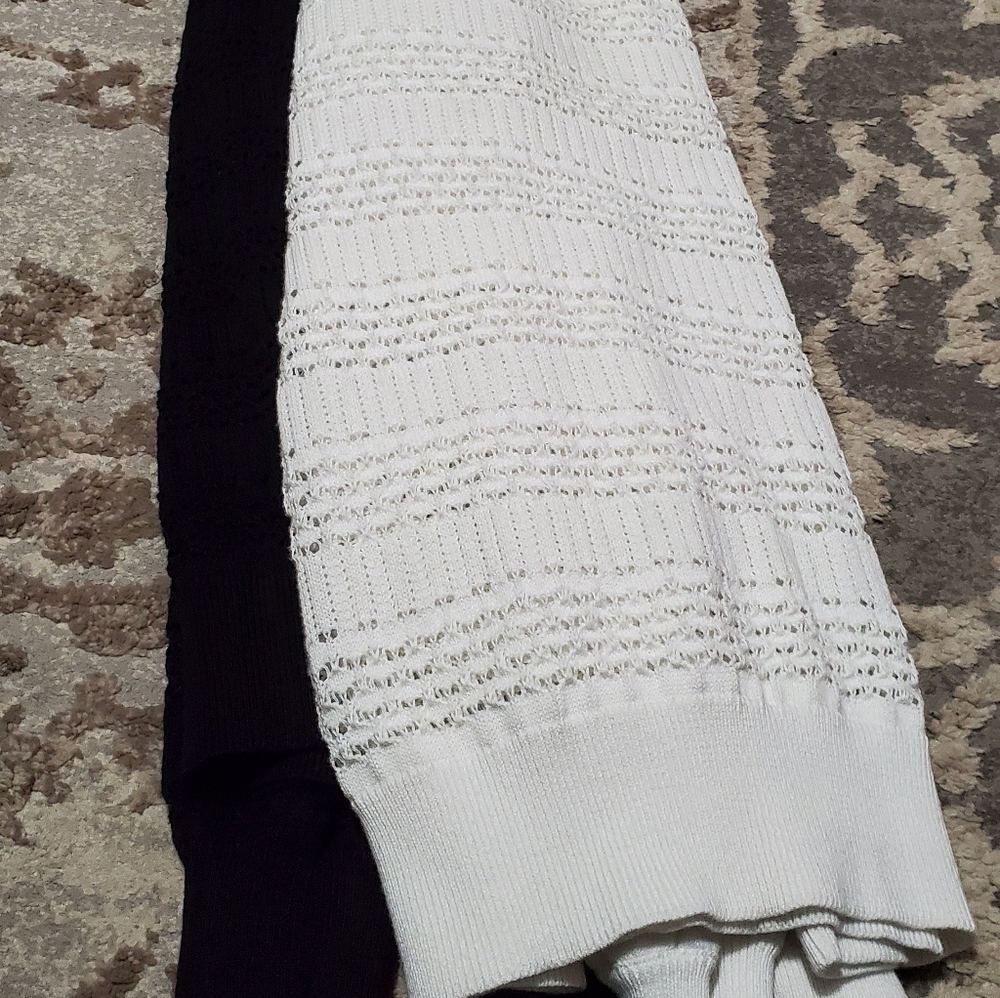 2 Loft knit sweaters, black and white